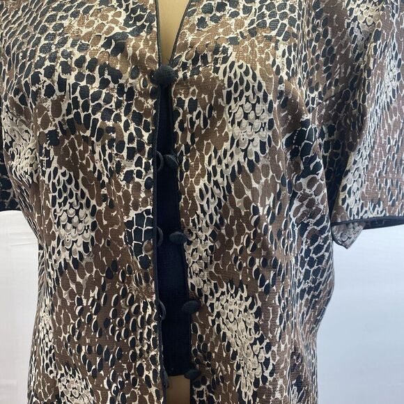 Adrianna Papell Blazer 16 Jacket 100% Silk Buttoned Career Beige Vintage,Preppy - Picture 3 of 11